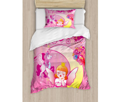 Moon Unicorn Castle Duvet Cover Set