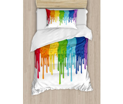 Rainbow Colored Paint Duvet Cover Set