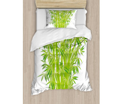 Bamboo Stems with Leaves Duvet Cover Set