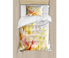 Lilies Flowers Buds Duvet Cover Set