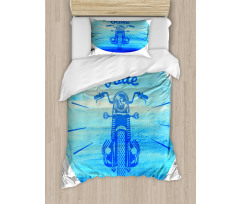 Vintage Motorcycle Duvet Cover Set