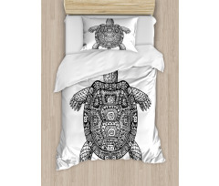 Tribal Art on Tortoise Duvet Cover Set