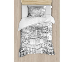 Roofs in Paris and Eiffel Duvet Cover Set