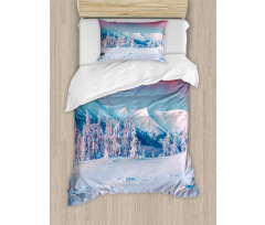 Sunset Snowy Winter Duvet Cover Set