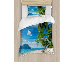 Sea Palms Mountains Duvet Cover Set