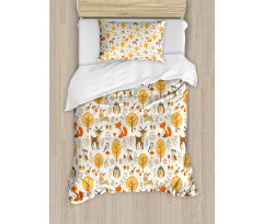 Baby Owls Deers Birds Duvet Cover Set