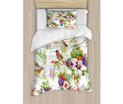 Exotic Spring Flowers Duvet Cover Set