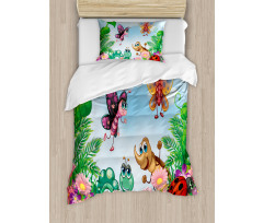 Butterfly Ladybug Worm Duvet Cover Set