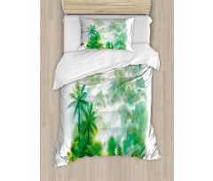 Watercolor Forest Image Duvet Cover Set