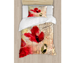 Retro Floral Design Duvet Cover Set