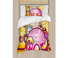 Spiral Vibrant Shapes Line Duvet Cover Set