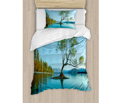 Tree Lake Nature Themed Duvet Cover Set