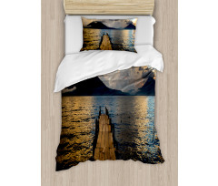 Wooden Pier on Lake Duvet Cover Set