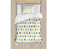 Colored Big Polka Dots Duvet Cover Set