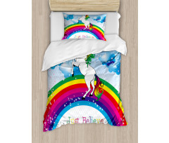 Unicorn Rainbow Fantasy Duvet Cover Set