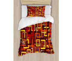 Colorful Trippy Square Duvet Cover Set