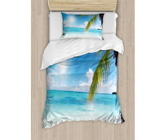 Tropical Seashore Palms Duvet Cover Set
