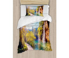 Idyllic Lake Waterfall Duvet Cover Set