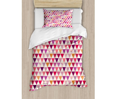 Geoemetric Triangles Dots Duvet Cover Set