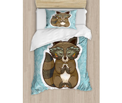 Raccoon on Meadow Duvet Cover Set