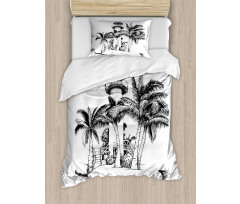 Lighthouse Island Tree Duvet Cover Set