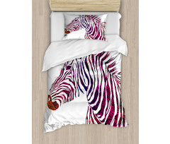 Ornamental Zebra Profile Duvet Cover Set