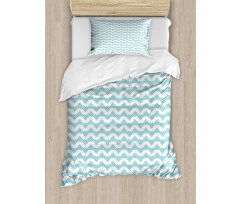 Chevron Snowy Mountaintop Duvet Cover Set