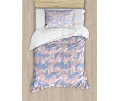 Palm Leaves Soft Tones Duvet Cover Set