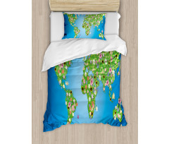 Daisy Lily Grass Duvet Cover Set