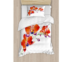 Orchid Branch Blooms Duvet Cover Set