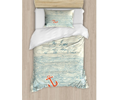 Birds and Waves Message Duvet Cover Set