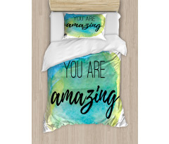 Inspiratonal Watercolor Duvet Cover Set