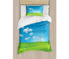 Cartoon Valley Scene Duvet Cover Set