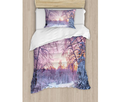 Braches Snowy Sunset Duvet Cover Set