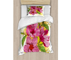 Vibrant Hibiscus Flower Duvet Cover Set