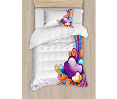 Rainbow Colored Clouds Duvet Cover Set