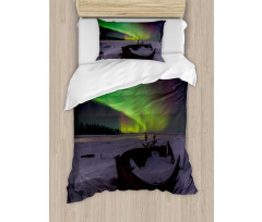 Boat and Galaxy Duvet Cover Set
