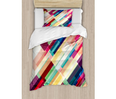 Geometric Color Lines Duvet Cover Set