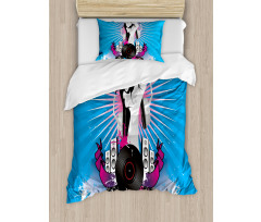 Music Elements Graffiti Duvet Cover Set