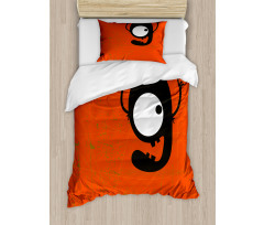 Cartoon Letter G Monster Duvet Cover Set