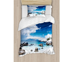 Digital Rocks and Ocean Duvet Cover Set