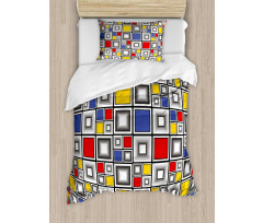 Colored Mosaic Square Duvet Cover Set