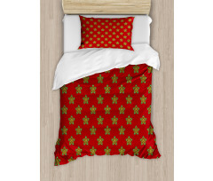 Flowers with Rounds Duvet Cover Set