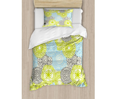 Pastel Folk Style Flower Duvet Cover Set