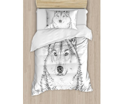 Woods Animal Wolf Duvet Cover Set