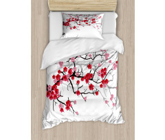 Blossoms Sakura Plant Duvet Cover Set