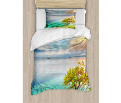 Abandoned Island Ocean Duvet Cover Set