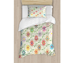 Colorful Graphic Garden Duvet Cover Set