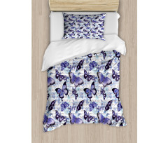 Old Flowers Butterfly Duvet Cover Set