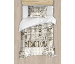 Coffee Phrase Espresso Duvet Cover Set